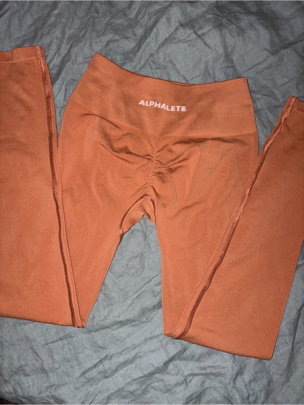 Alphalete Burnt Orange Leggings with Ruched Back